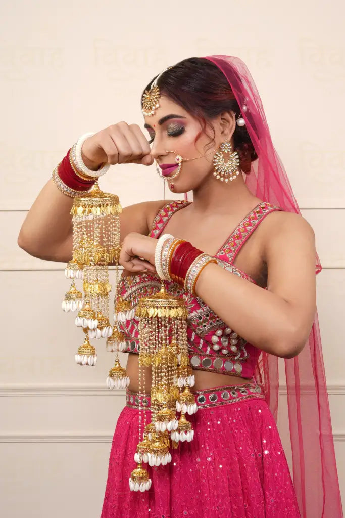 Vivaah Dori Bridal Kaleera With Pearl Bangle & Shell