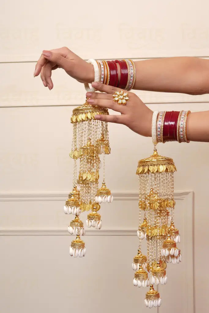 Vivaah Dori Bridal Kaleera With Pearl Bangle & Shell