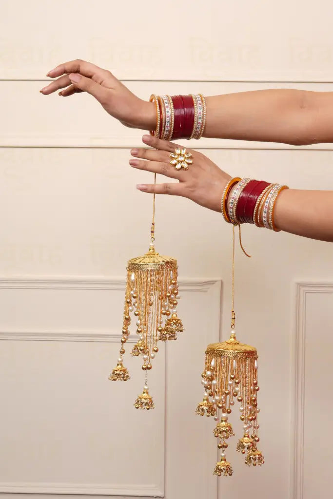 Vivaah Dori Bridal Kaleera With Pearl & Gold Beads