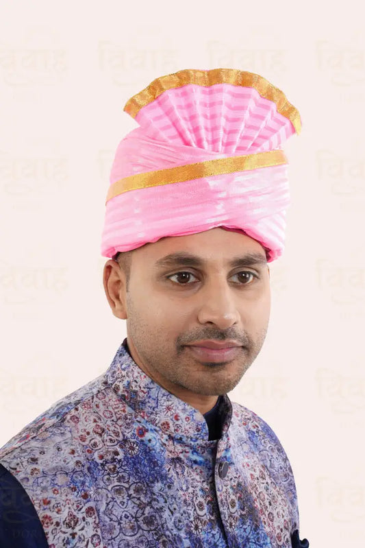 Vivaah Dori Pink Pagdi For Wedding Barati